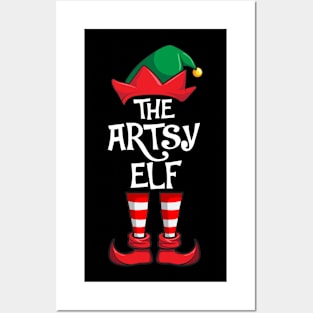 Artsy Elf Matching Family Christmas Posters and Art